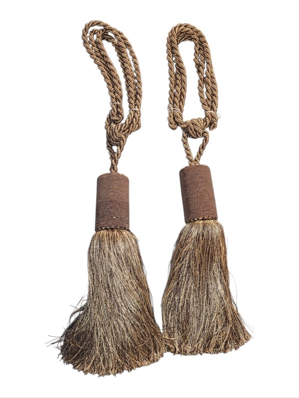 Pair Of Elegant Curtain Tiebacks With Large Tassels